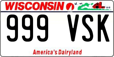 WI license plate 999VSK