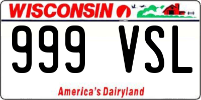 WI license plate 999VSL
