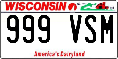 WI license plate 999VSM