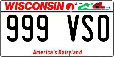 WI license plate 999VSO