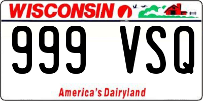 WI license plate 999VSQ