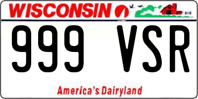 WI license plate 999VSR
