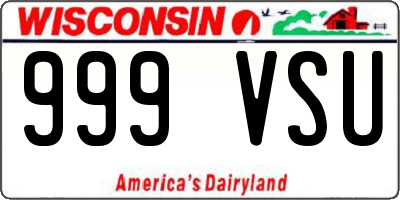 WI license plate 999VSU