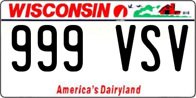 WI license plate 999VSV