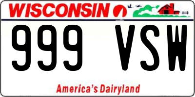 WI license plate 999VSW