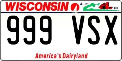 WI license plate 999VSX
