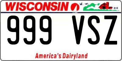 WI license plate 999VSZ