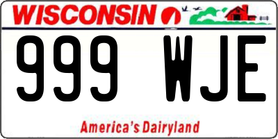 WI license plate 999WJE