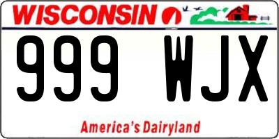 WI license plate 999WJX