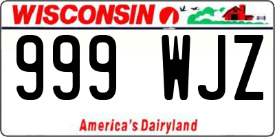 WI license plate 999WJZ