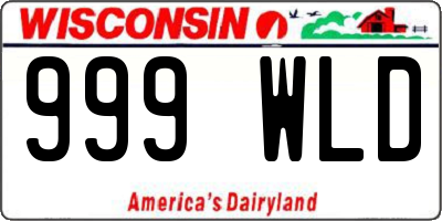 WI license plate 999WLD