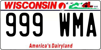 WI license plate 999WMA