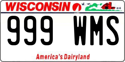 WI license plate 999WMS