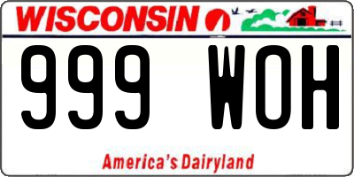 WI license plate 999WOH