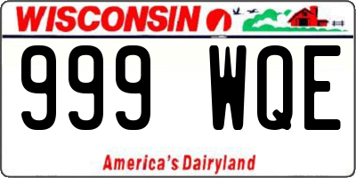 WI license plate 999WQE