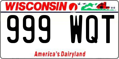 WI license plate 999WQT