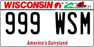 WI license plate 999WSM