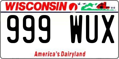 WI license plate 999WUX