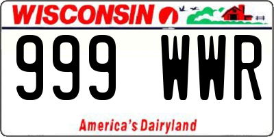 WI license plate 999WWR