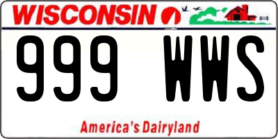 WI license plate 999WWS