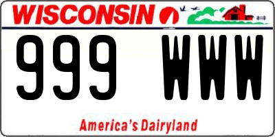 WI license plate 999WWW
