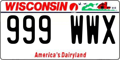 WI license plate 999WWX
