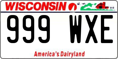 WI license plate 999WXE