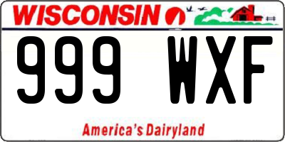 WI license plate 999WXF