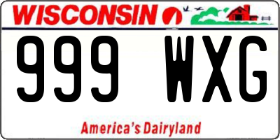 WI license plate 999WXG