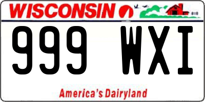 WI license plate 999WXI