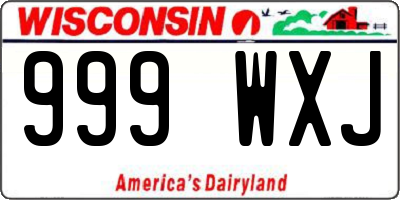 WI license plate 999WXJ