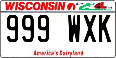 WI license plate 999WXK