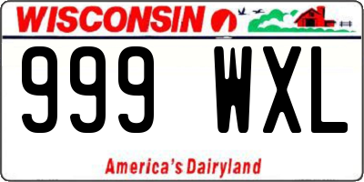 WI license plate 999WXL