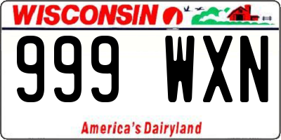 WI license plate 999WXN