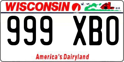 WI license plate 999XBO