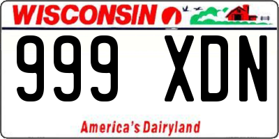 WI license plate 999XDN