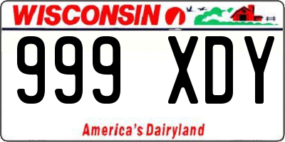 WI license plate 999XDY