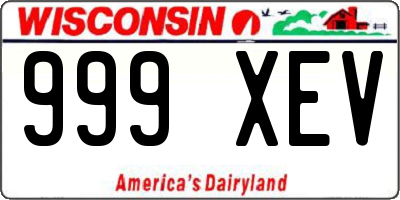 WI license plate 999XEV