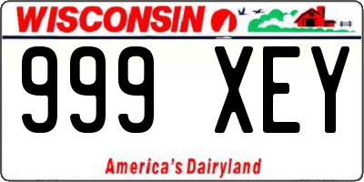 WI license plate 999XEY
