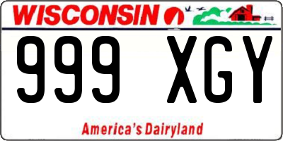 WI license plate 999XGY