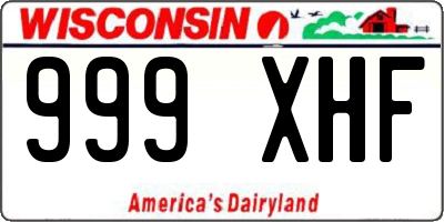 WI license plate 999XHF