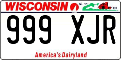 WI license plate 999XJR