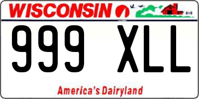 WI license plate 999XLL
