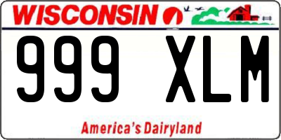 WI license plate 999XLM