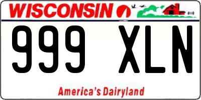 WI license plate 999XLN