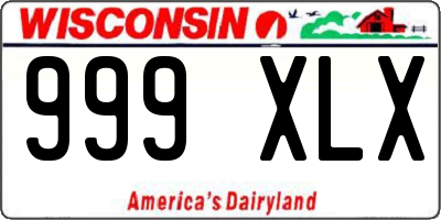 WI license plate 999XLX