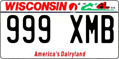 WI license plate 999XMB