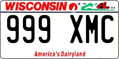 WI license plate 999XMC