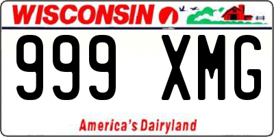 WI license plate 999XMG