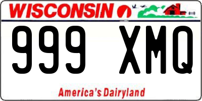 WI license plate 999XMQ